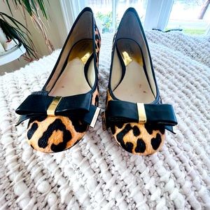 Michael Kors Animal Print Flats with Black Accent